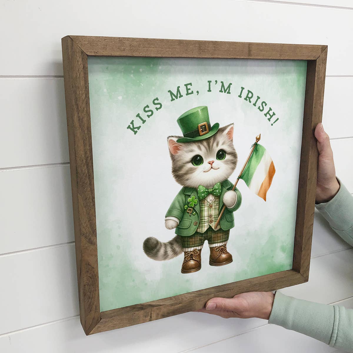 Kiss Me I'm Irish - St. Patrick's Day Canvas Art - Framed