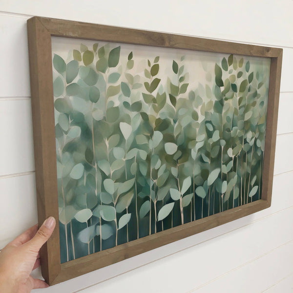 Eucalyptus Ombre - Nature Canvas Art - Wood Framed Wall Art