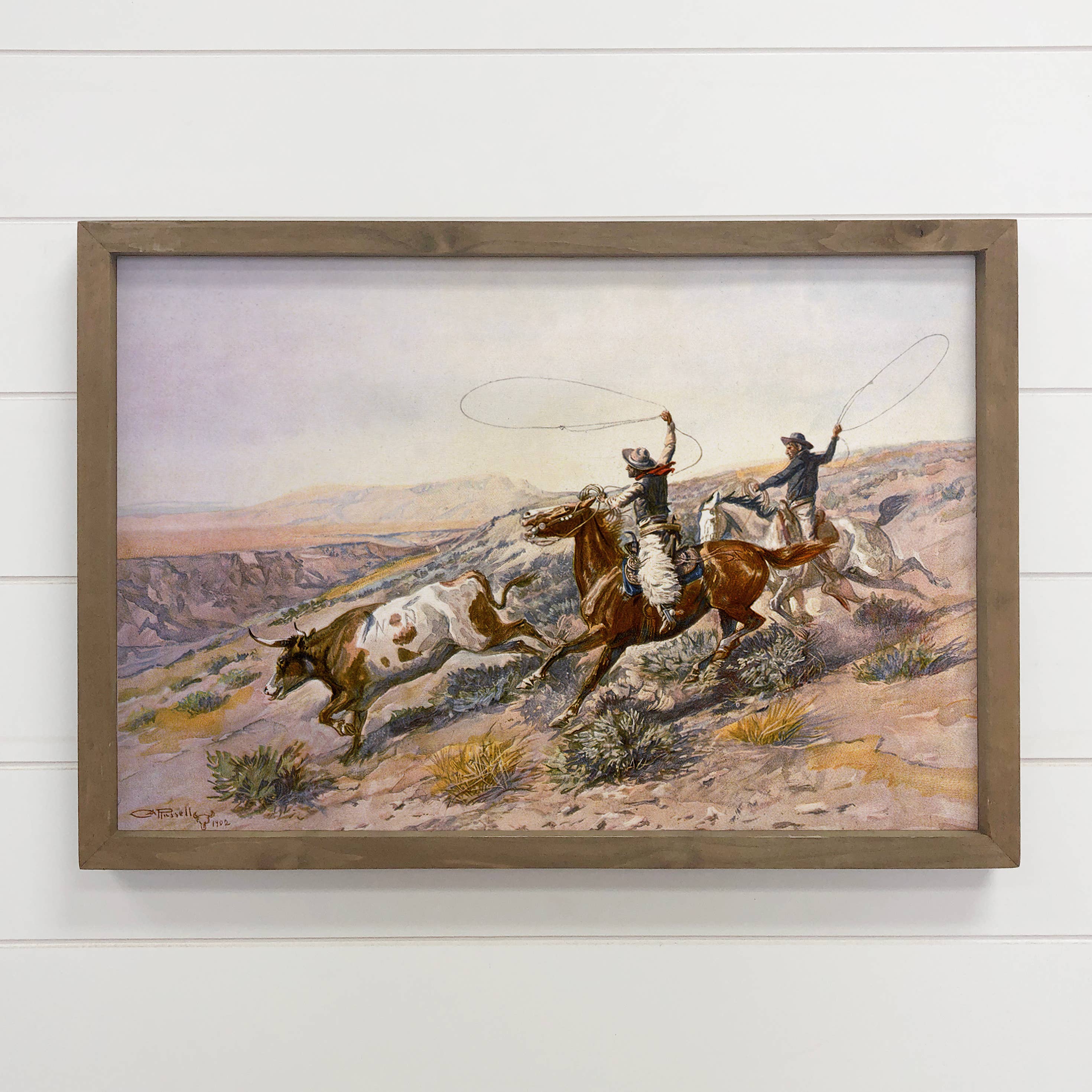 Vintage Buccaroos - Vintage Cowboy Canvas Art - Wood Framed