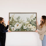 White Flower Garden - Framed Nature Decor - Farmhouse Art