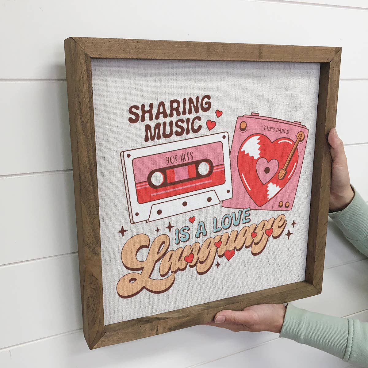 Retro Valentines Sharing Music Love Language - Love Artwork