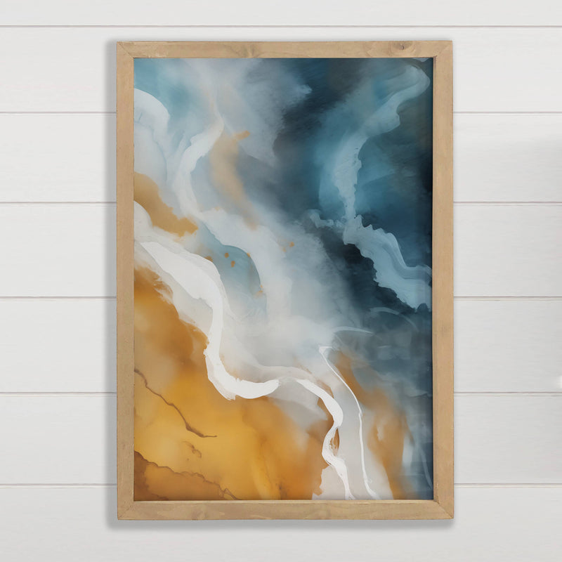 Abstract Tide Sand - Beach Canvas Art - Wood Framed Decor