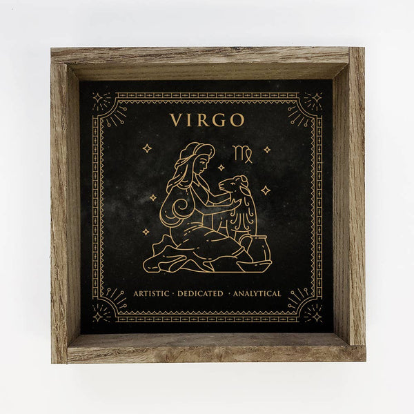 Virgo Zodiac Horoscope Sign Canvas and Wood Wall Art