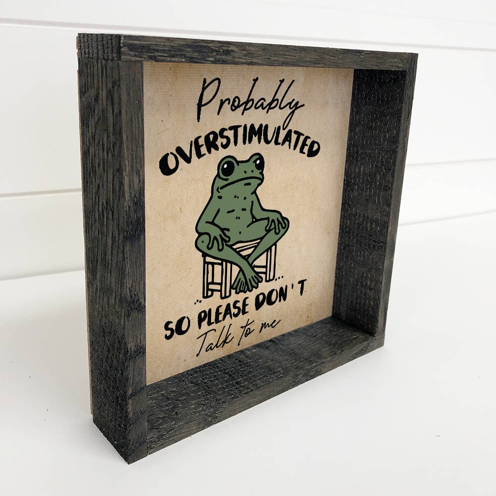 Overstimulated Frog - Funny Frog Canvas Art - Wood Framed
