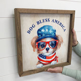 Dog Bless America - Cute American Puppy - 4th of July Art