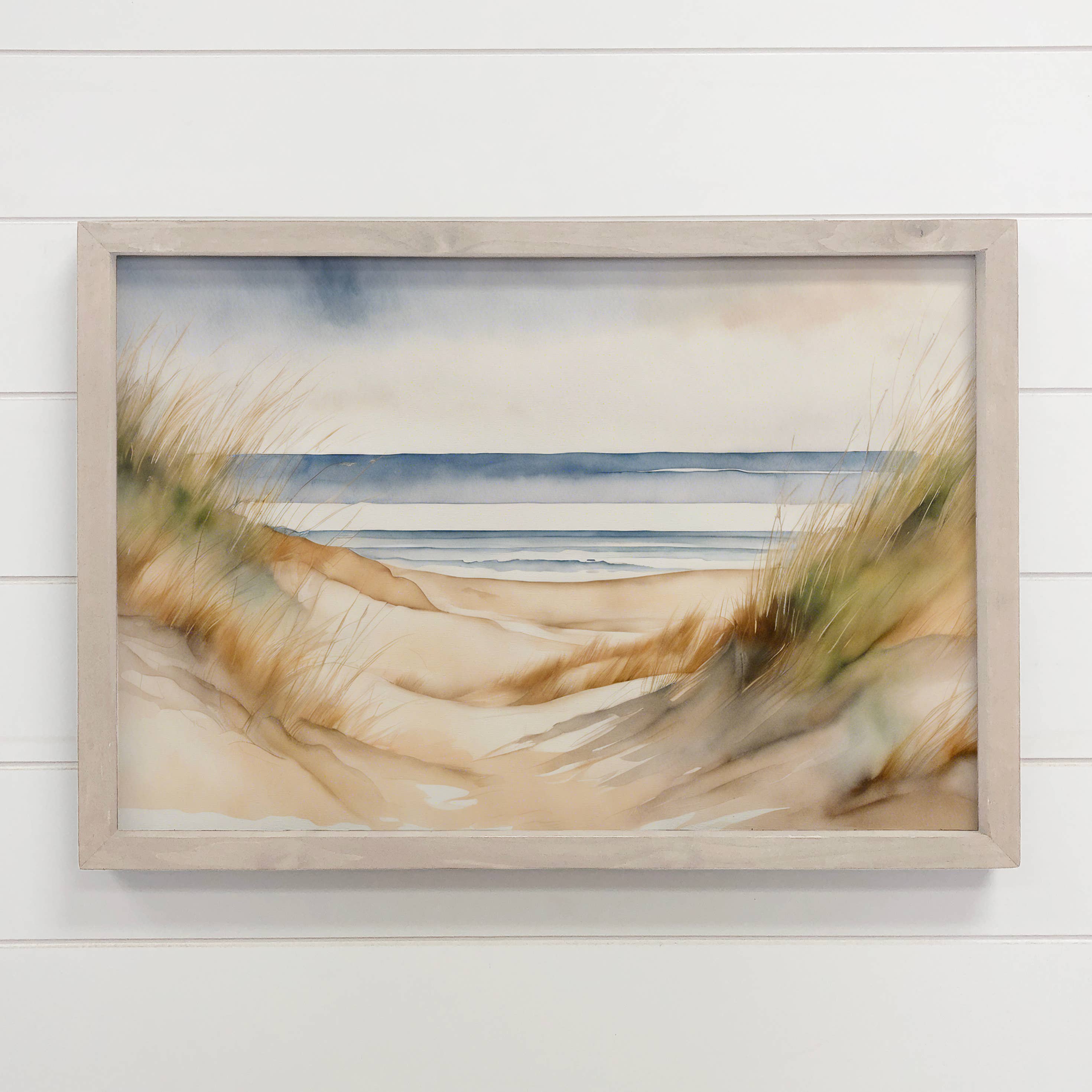 Beach Dunes Wave - Nature Canvas Art - Wood Framed Wall Art