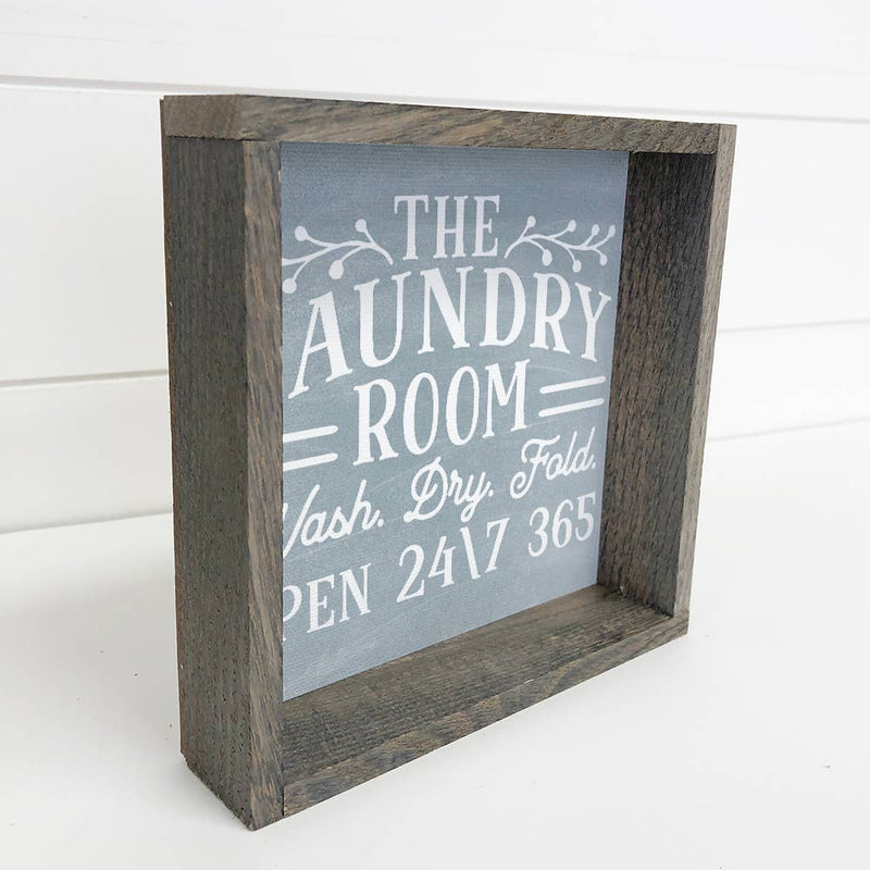 Laundry Room Blue Wash Dry Fold Fun Home Decor Sign