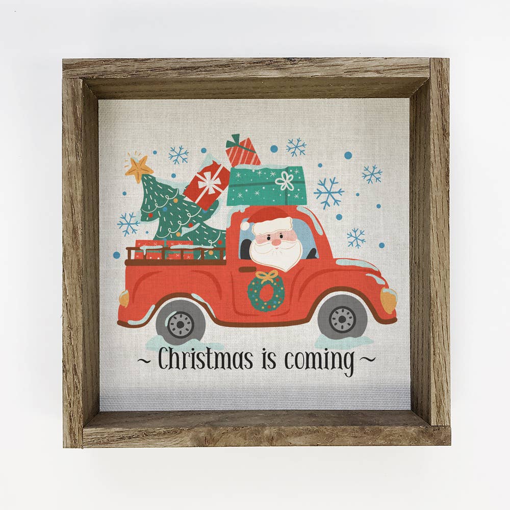 Christmas Is Coming - Cute Christmas Canvas Art - Framed Art