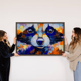 Colorful Raccoon Painting - Cabin Wall Art- Wood Framed Art