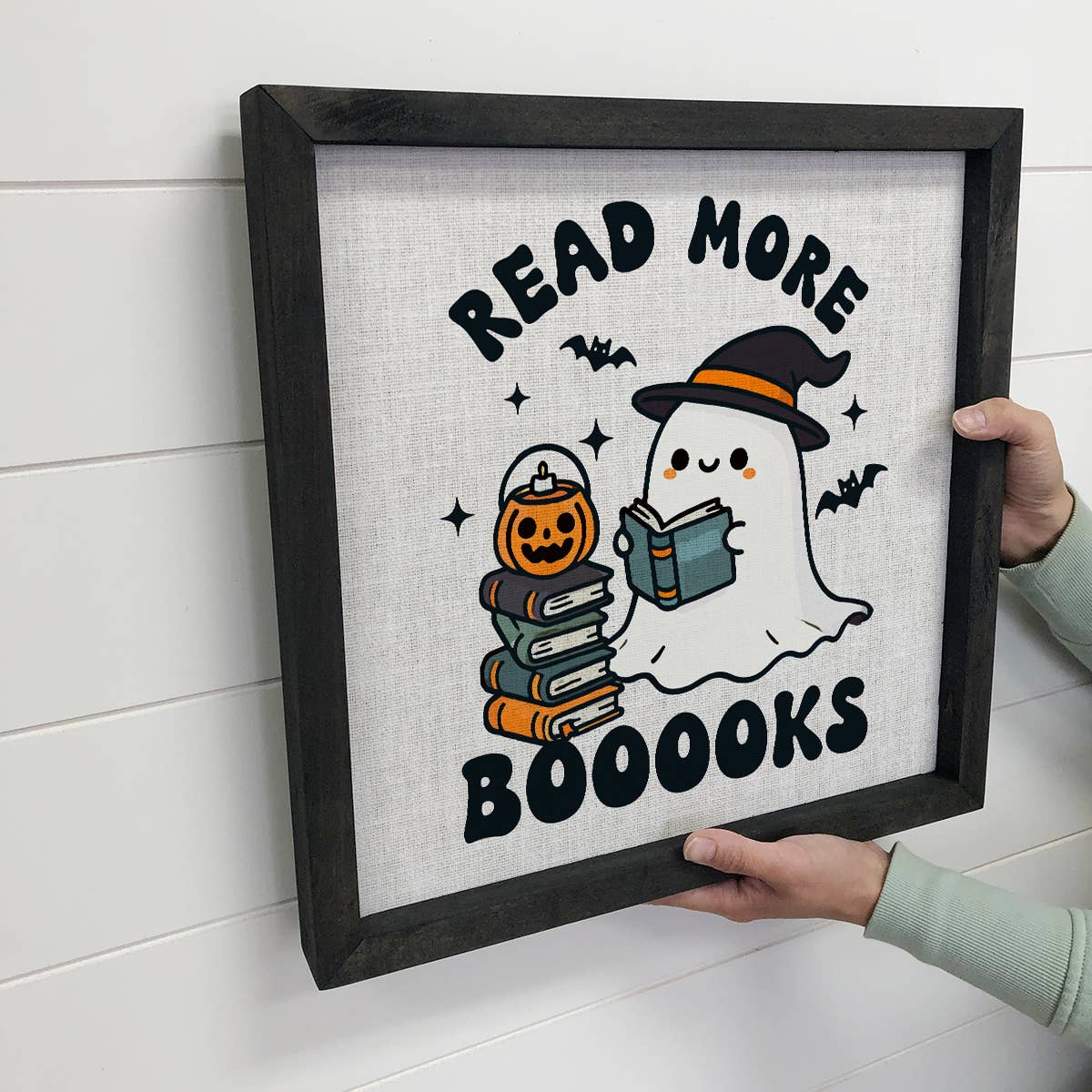 Funny Halloween Read More Books Ghost - Halloween Canvas Art