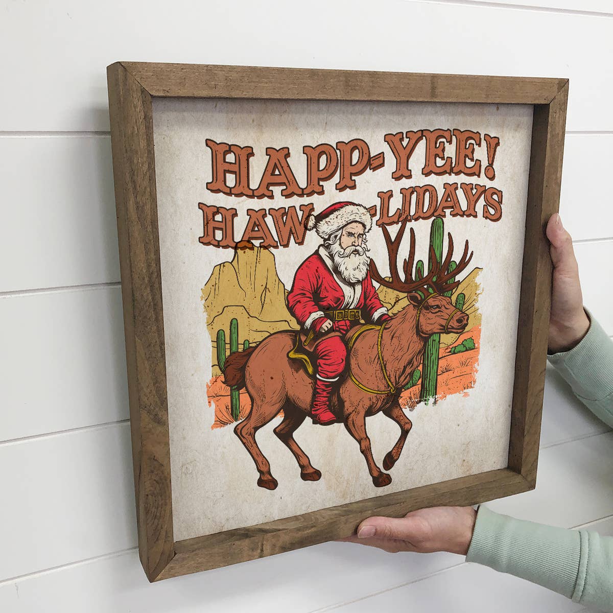 Western HappYee Hawlidays - Vintage Christmas Canvas Art