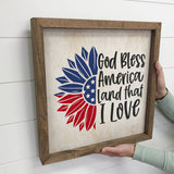 God Bless American Sunflower - Patriotic Sunflower