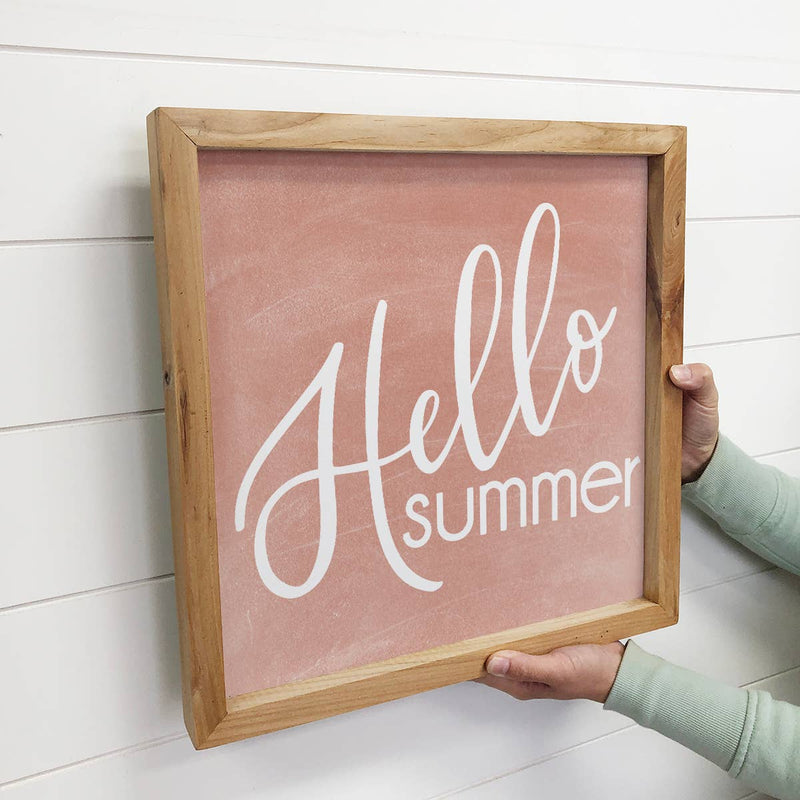 Hello Summer - Cute Summer Word Sign -  Summertime Sign