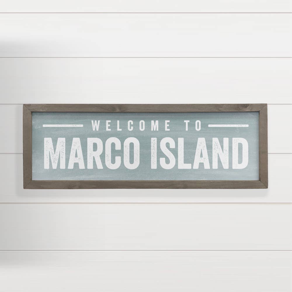 Customizable Welcome City Sign - Welcome Marco Island Sign