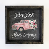 Pink Flower Truck Tier or Tray Decor Sign - Valentine's