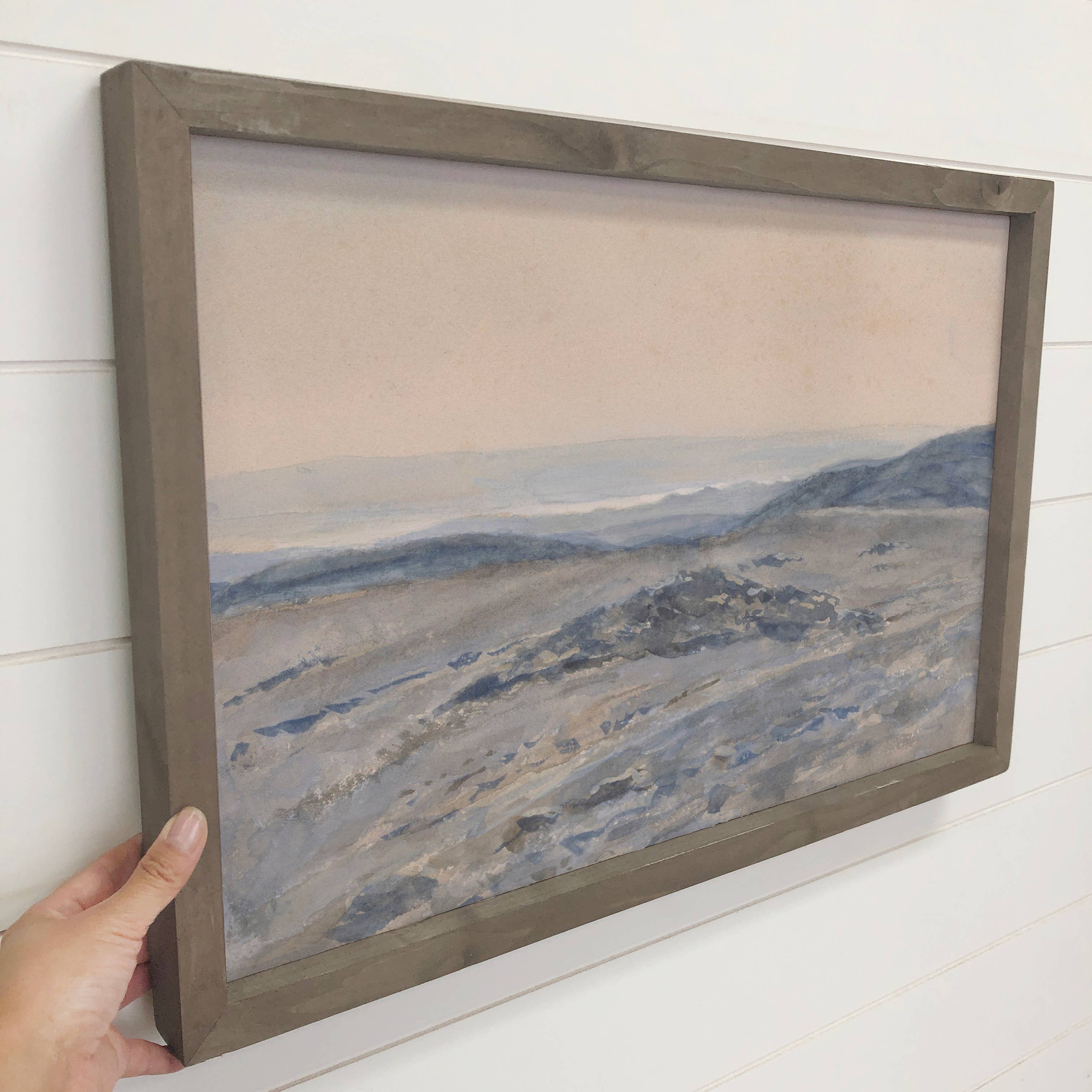 Gray Landscape View - Nature Landscape Canvas Art - Framed