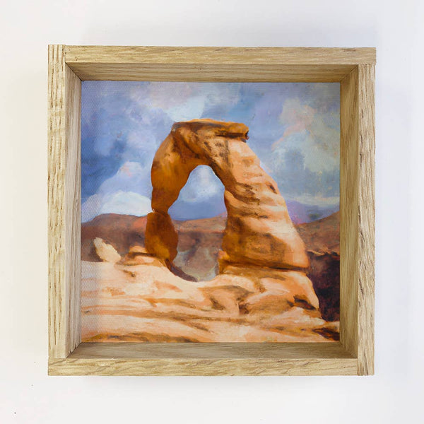 Sate of Utah Small Canvas Delicate Arch Painting Souvenir