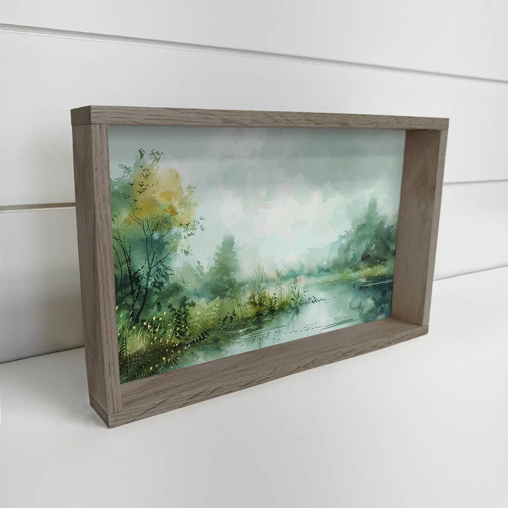 Tranquil River Scene - River Canvas Art - Wood Framed Art