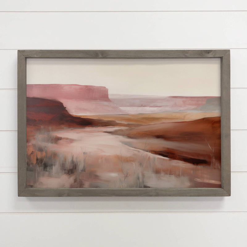 Red Rock Abstract Painting - Nature Landscape Canvas Artwork