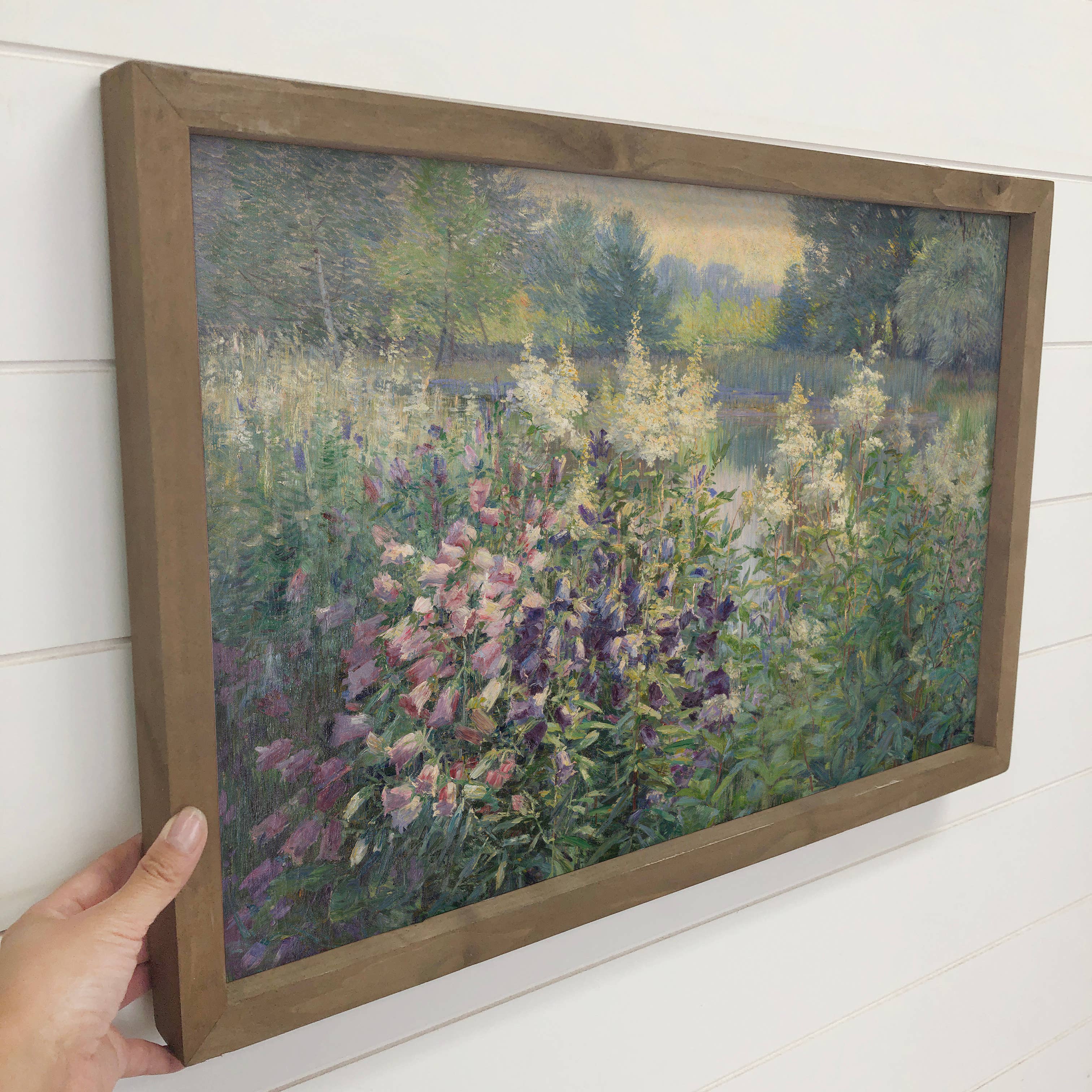Meadow with Bell Flowers - Nature Canvas Art - Wood Framed