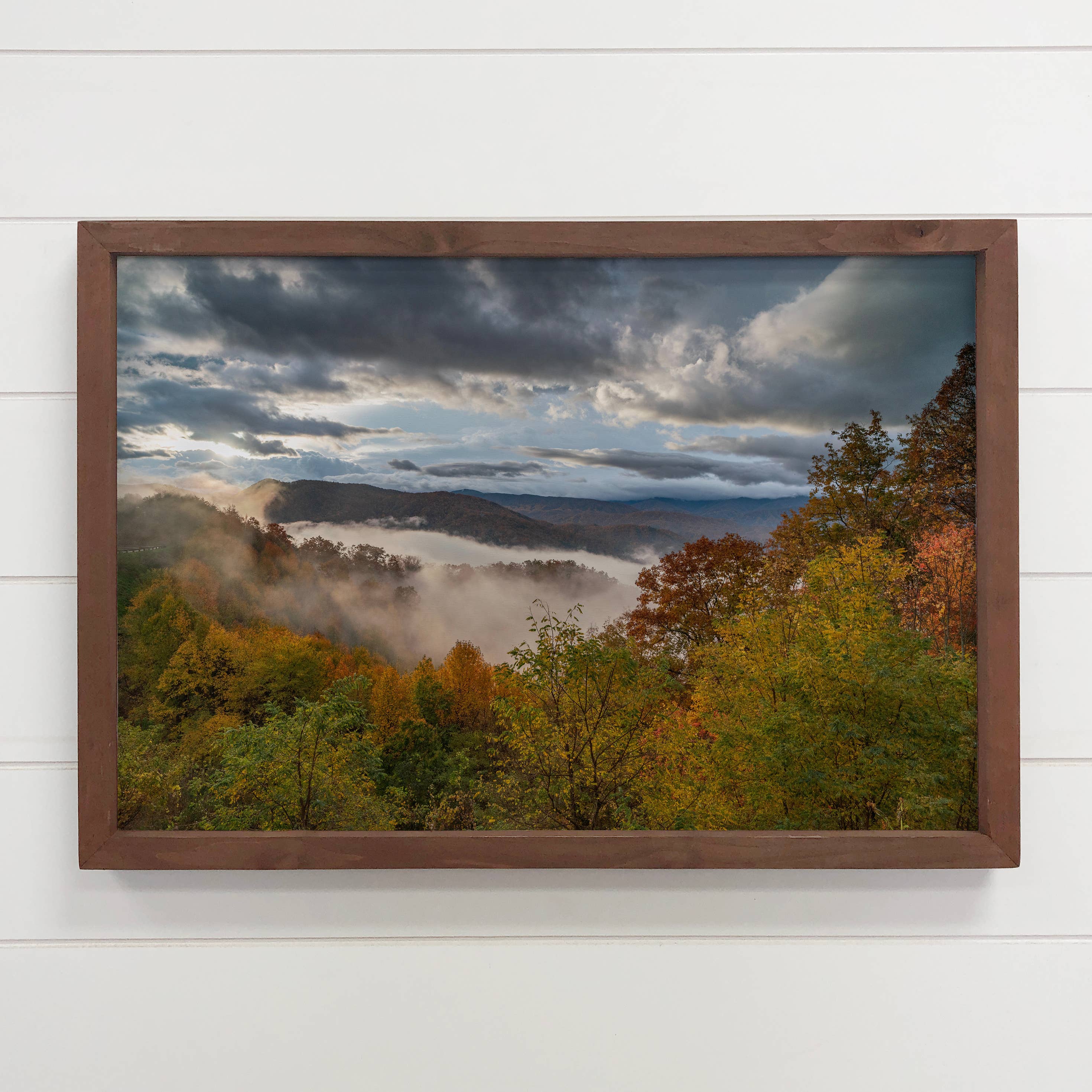 Smoky National Park Fall - Landscape Canvas Art Wood Framed