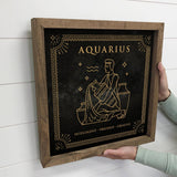 Aquarius Zodiac Horoscope Sign Canvas and Wood Wall Art