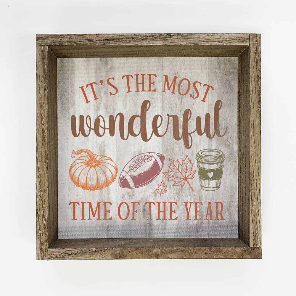 Fall Most Wonderful Time of The Year - Fall Word Sign Decor