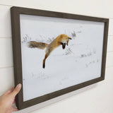 Hunting Fox I - Framed Wildlife Photograph - Cabin Wall Art