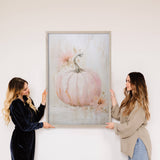 Pink Pumpkin - Nature Canvas Art - Wood Framed Fall Decor