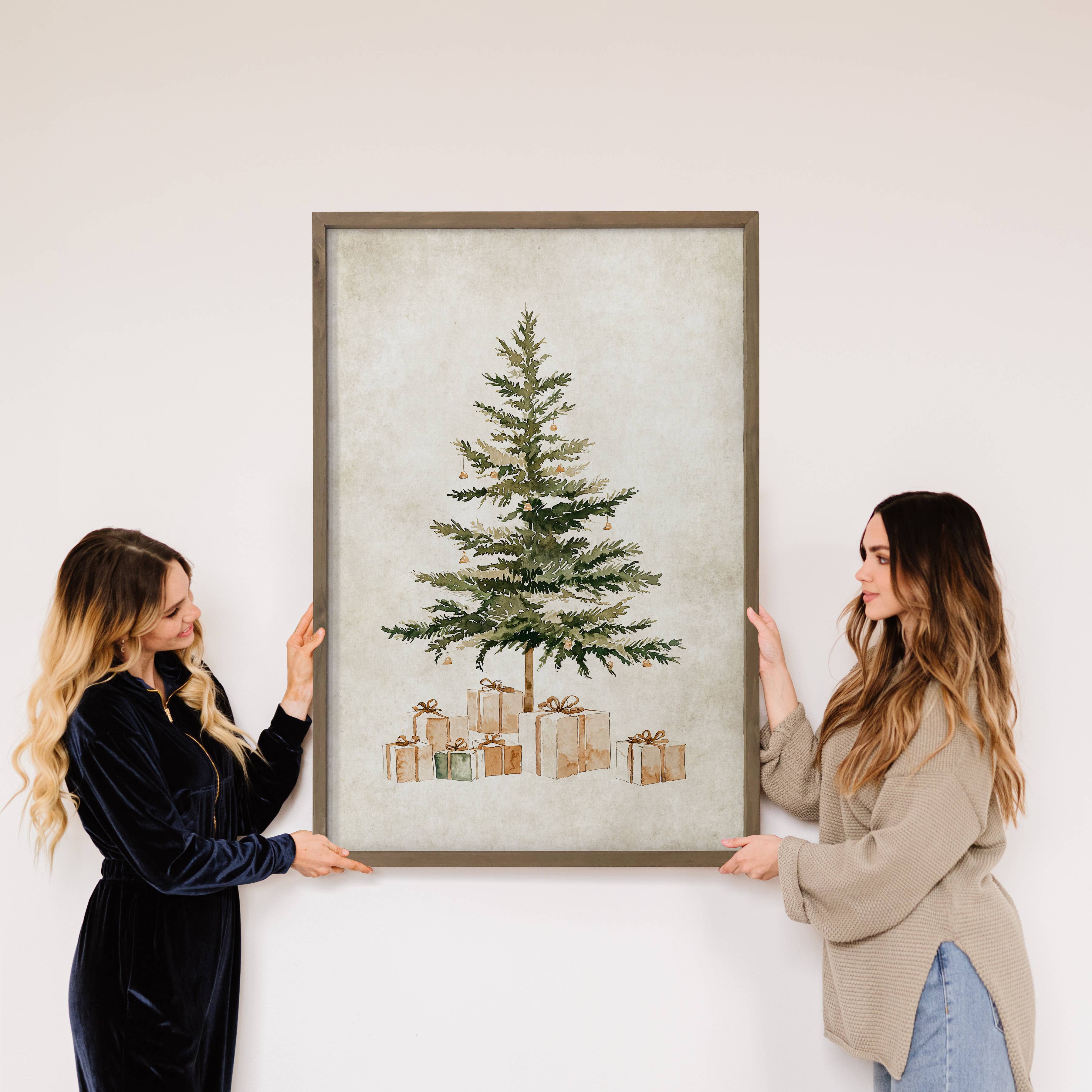 Sweet Simple Christmas Tree - Christmas Canvas Art - Framed