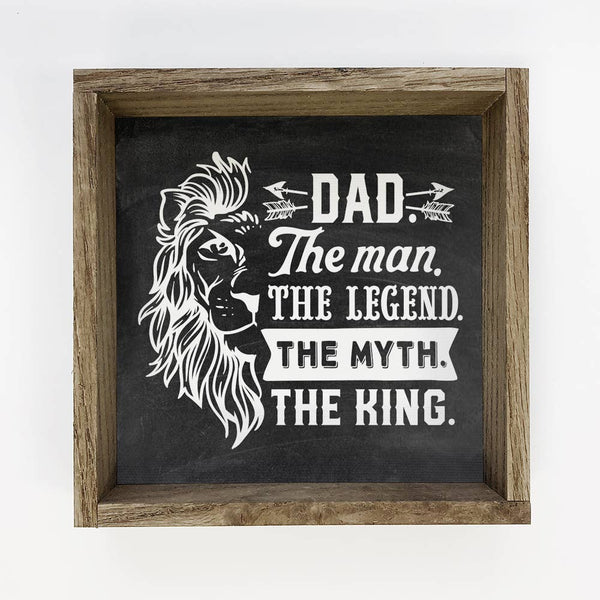 Dad the Legend - Fathers Day - Dad Word Art with Wood Frame