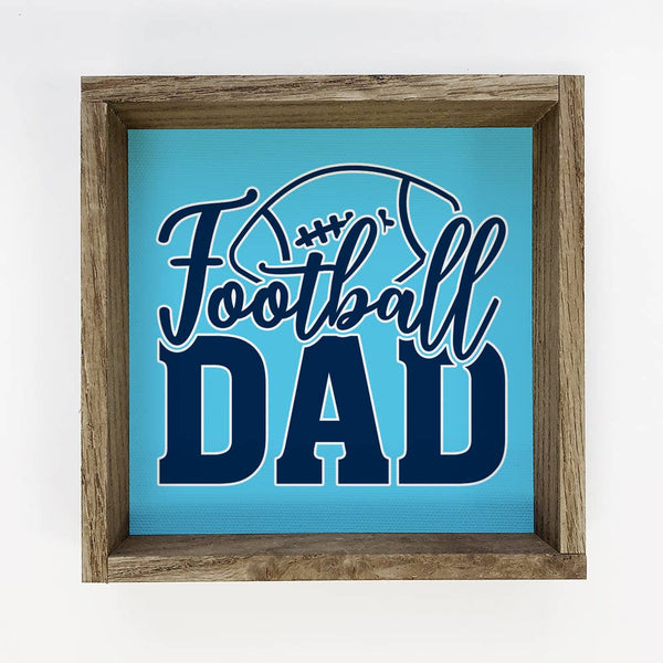 Custom Team Colors Football Dad Decor with Aged Oak Frame