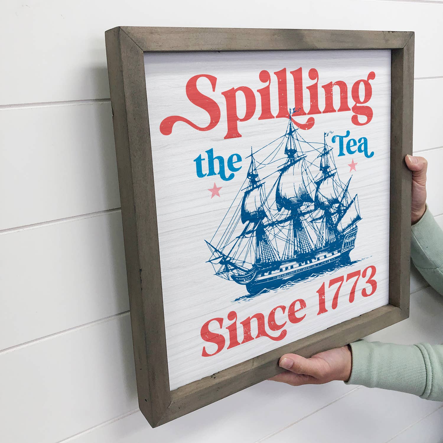 Spilling the Tea Since 1773 - America Canvas Art - Framed