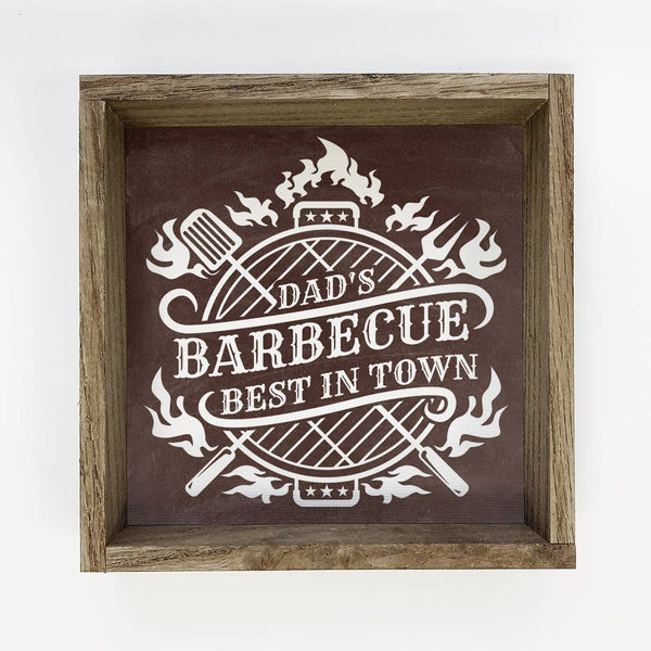 Dad's Barbecue - Dad Word Art - Framed Patio Canvas Art