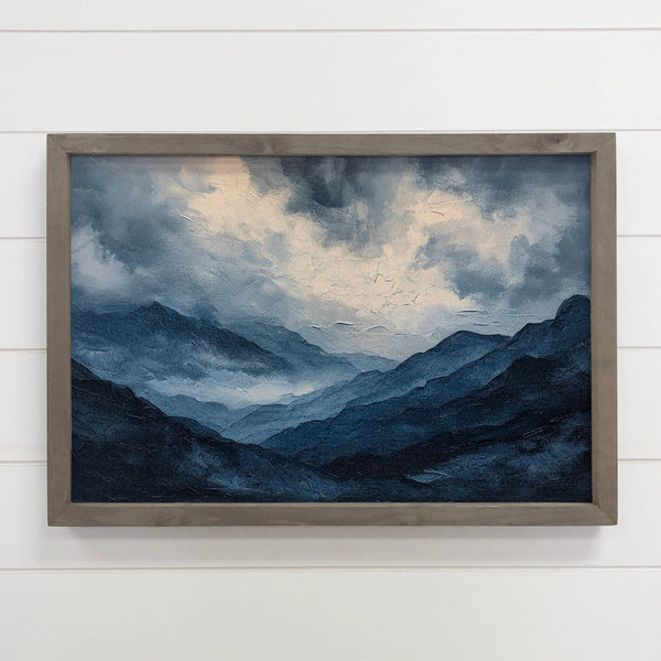 Storm Mountain - Mountain Landscape Canvas Art - Wood Framed