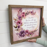 Dear Mom Purple Flowers Wall Art - Mothers Day Canvas Art