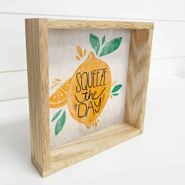 Get Well Card Sign Squeeze the Day Lemon Small Canvas Sign