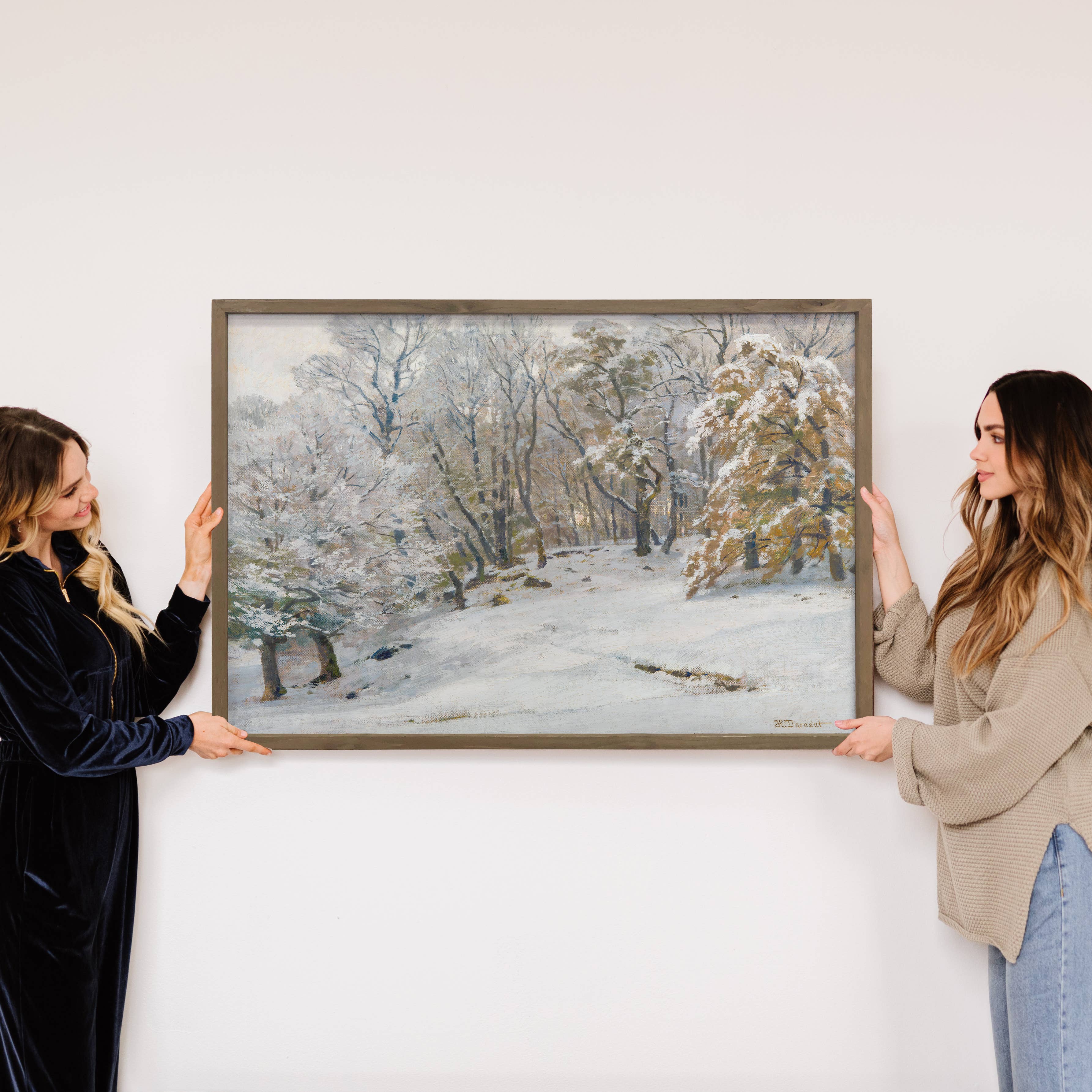 Winter's Day - Winter Landscape Canvas Art - Wood Framed