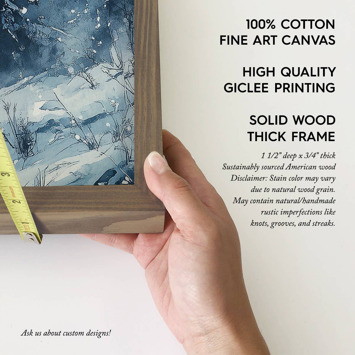 Wolf Howling Moonlight Snow - Wolf Canvas Art - Wood Framed