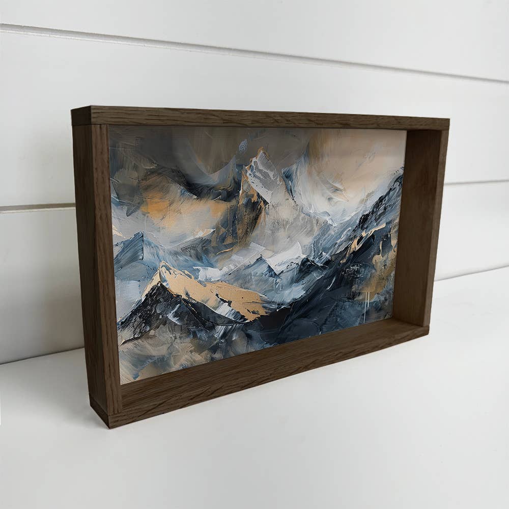 Black White Mountain Peaks - Mountain Landscape Canvas Art