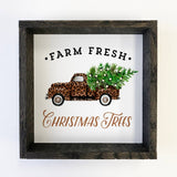 Leopard Print Vintage Truck Christmas Tree Home Decor Sign