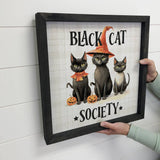 Halloween Vintage Black Cat Society - Cute Halloween Artwork