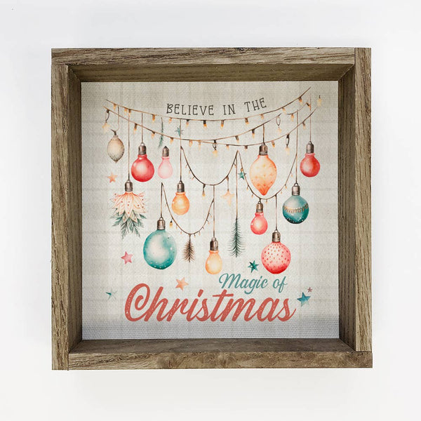 Vintage Believe In Magic Christmas Lights - Cute Holiday Art