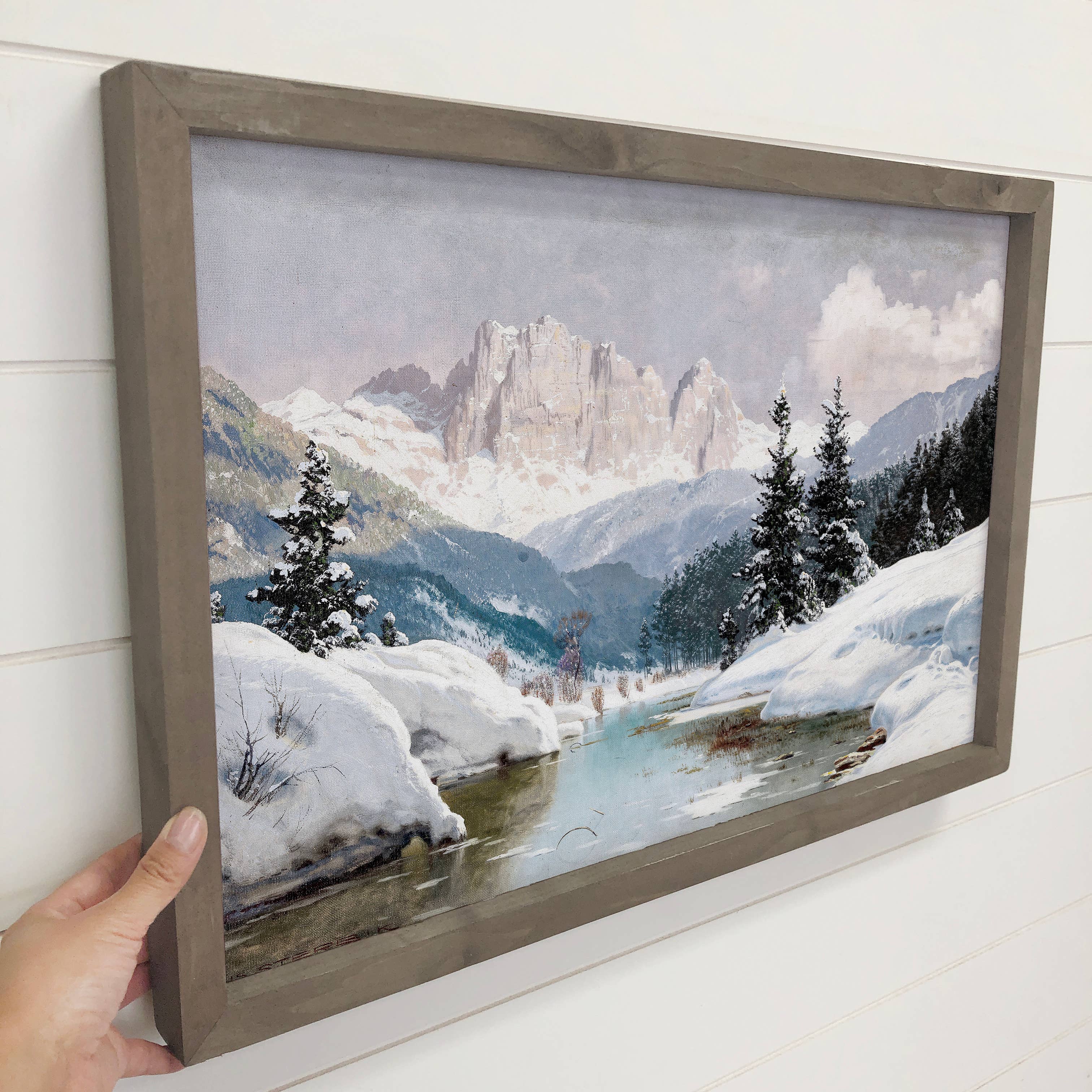 Winter Dolomites Mountains - Winter Mountain Canvas Art