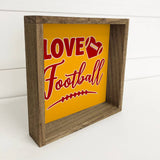 Customizable Love Football Small Canvas Sign