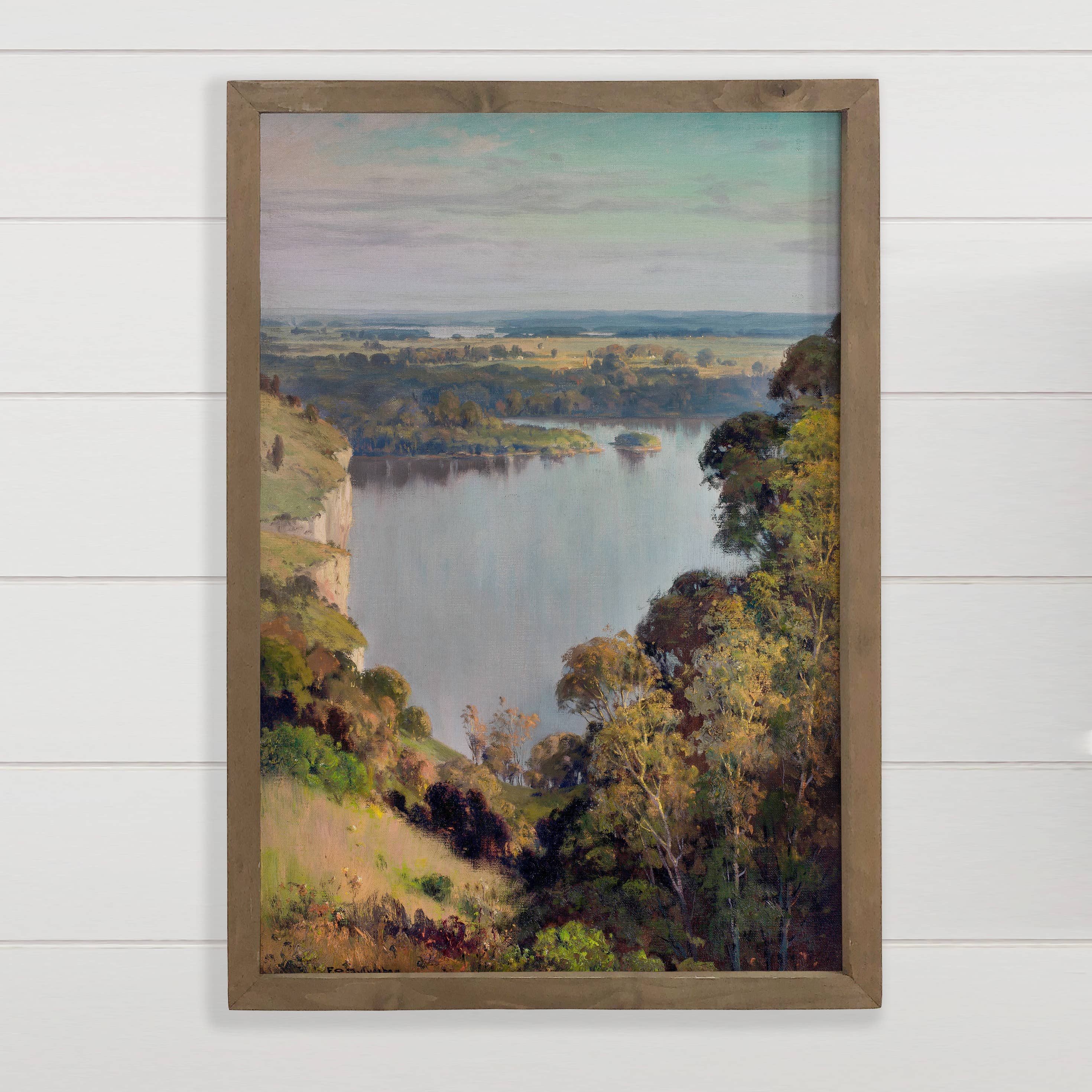 View of the Mississippi River - Nature Canvas Art - Framed