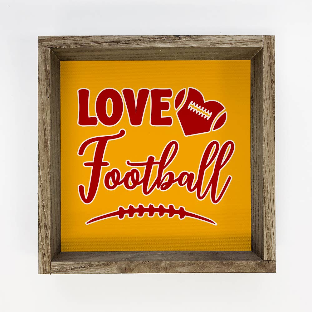 Customizable Love Football Small Canvas Sign