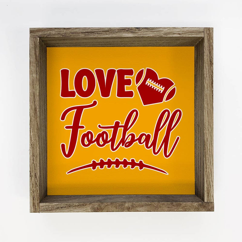 Customizable Love Football Small Canvas Sign