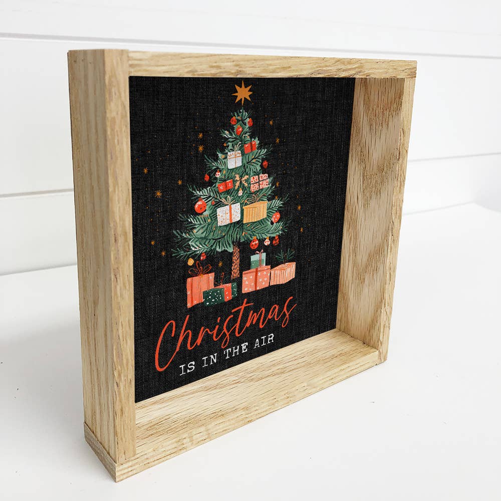 Christmas Is In The Air - Christmas Canvas Art - Wood Framed