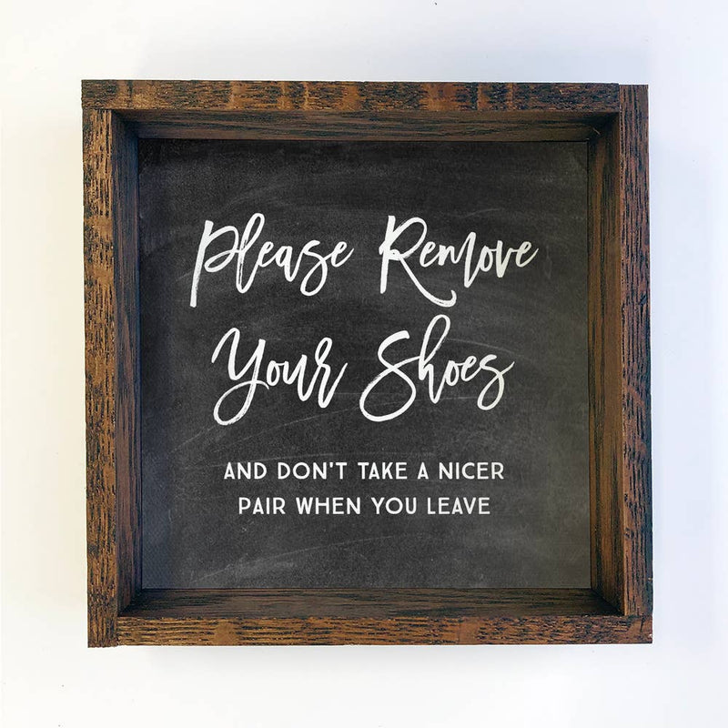 Please Remove Shoes Funny Small Entry Wall Shelf Décor